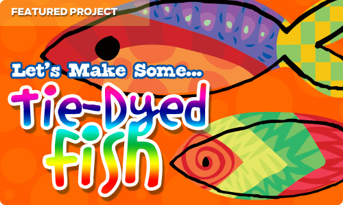 tie dyed fish - arts and craft project