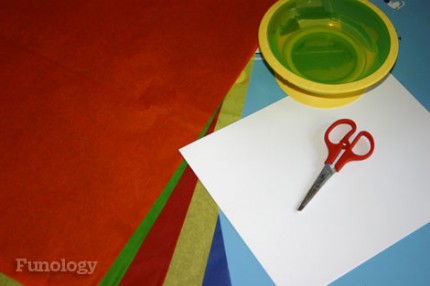 Tissue paper painting craft project