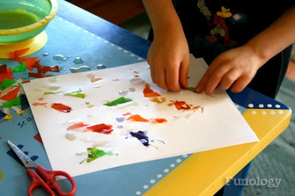 Tissue paper painting craft project