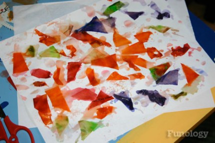 Tissue paper painting craft project